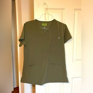 Olive Green AVE Berkeley Scrub Top - NWOT